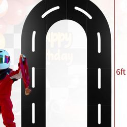 Cardboard Backdrop Racetrack Race Birthday 