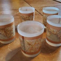 5 Vintage Shot Glasses Or Tea Light Candle Holders