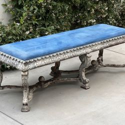 Antique Shabby Chic Oak Bench