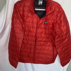 Men’s Patagonia Jacket, Red, Size Small, Goosedown Filled
