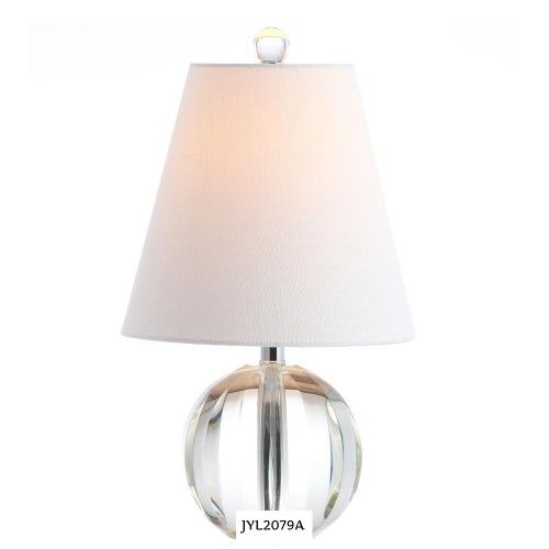JONATHAN Y Goddard 16 in. Clear Crystal Ball/Metal LED Table Lamp, Clear