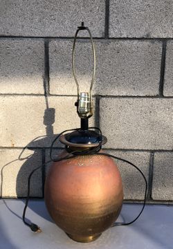 Vintage mid century modern copper lamp 24”