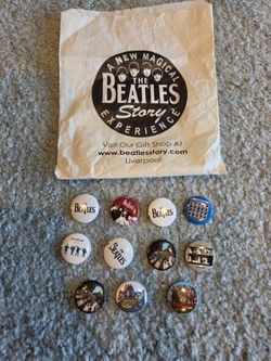 11 Brand New Mini Beatles Buttons Purchased in Liverpool. Purchased from the Beatles Experience in Liverpool