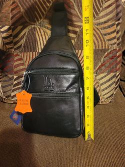 Men's Los Angeles Dodgers Black Leather