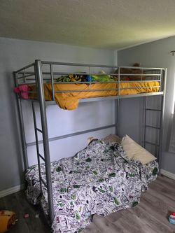 Silver Metal loft bed
