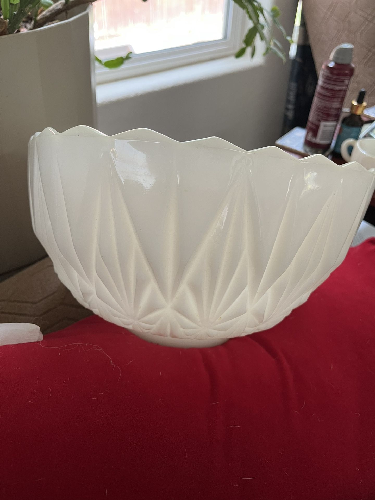 Vintage Williamsport Milk Glass Punch bowl Set