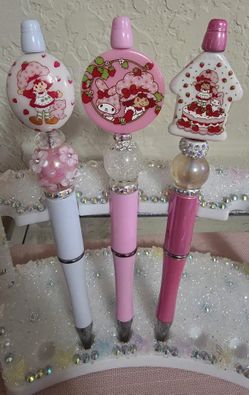 Strawberry Shortcake Beaded Pens