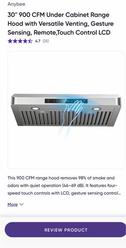 30 in. 900 CFM Ducted Under Cabinet Range Hood with 3-Venting Options, Remote, Touch Control LCD in Stainless Stee