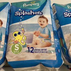 Pamper Splashers  Size Small ( 3) Packages 