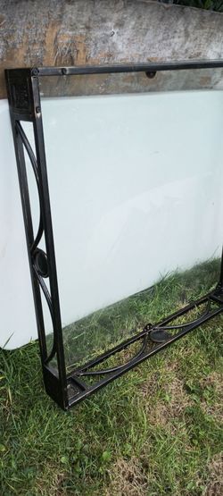 Black table with glass top and 4 chairs one leg is bent just need readjusting, Allen wrench screws for easy set up $ 55 or best offer