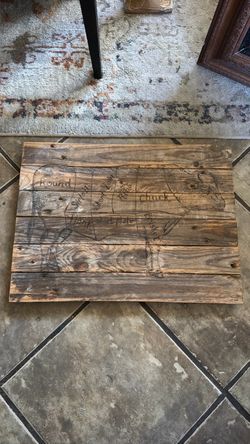 Reclaimed wood wall art- steer
