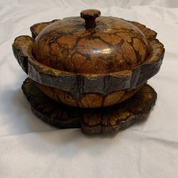 Chrysanthemum Wood Bowl