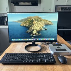 Apple Mac Mini Desktop Computer With Acer Monitor, Keyboard And Mouse - Intel i5 / 4GB Memory / 1TB Hard Drive / MS Office Installed 