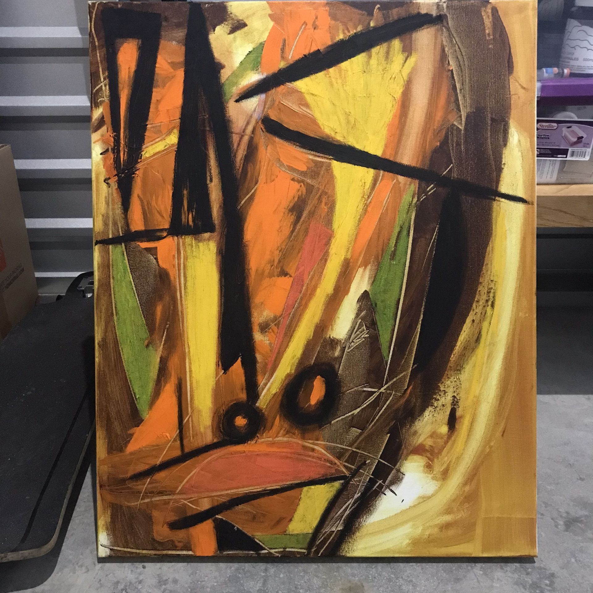 Abstract Acrylic And Oil Stick