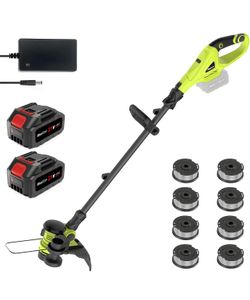 20V 12'' Cordless String Trimmer, Grass Trimmer&Edger with 8 Replacement Spools