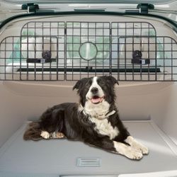 LOOBANI Dog Car Barrier for SUVs, Cars, Vehicles and Trucks Cargo Area, Universal Fit Adjustable Heavy-Duty Pet Divider Gate with Metal Mesh for Safet
