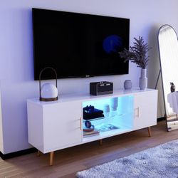 Gold And White TV Stand