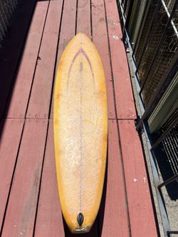 6'8" Fluid Lines Retro Single Fin Surfboard w/ Fin