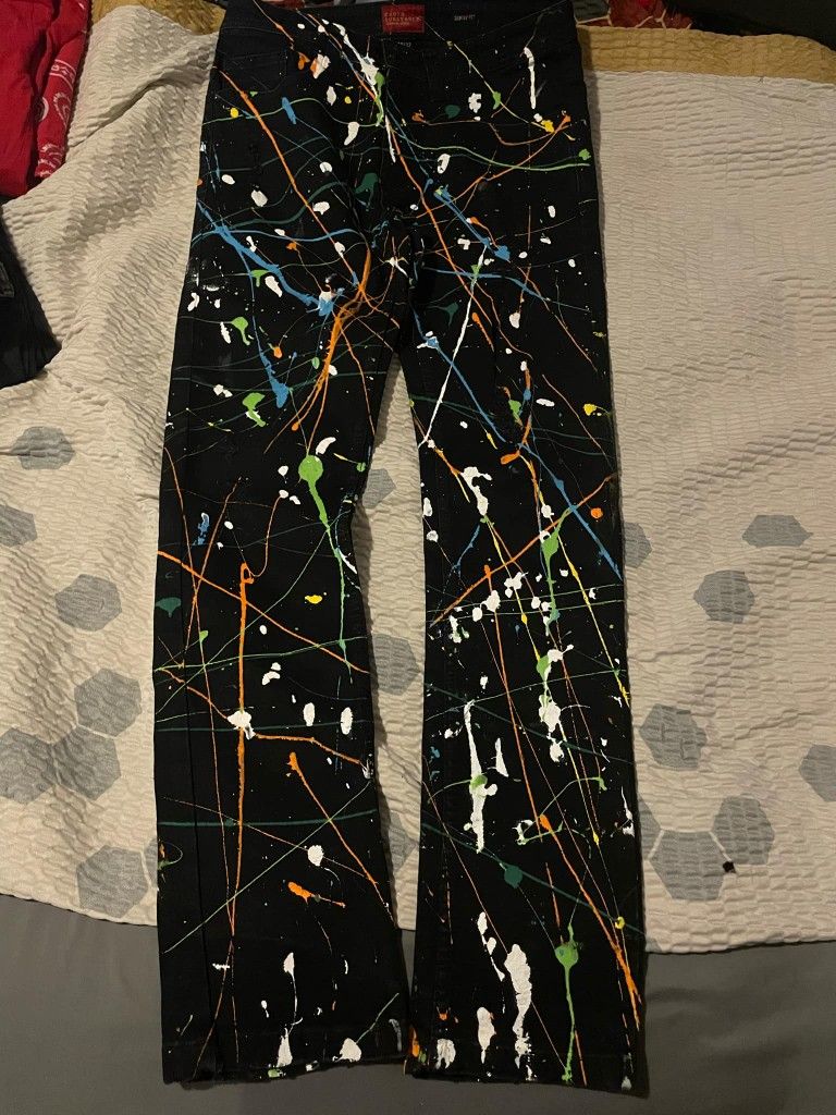 Crazy Paint Black Jeans