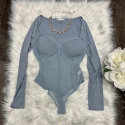 Blue Longsleeve Bodysuit (small-medium)
