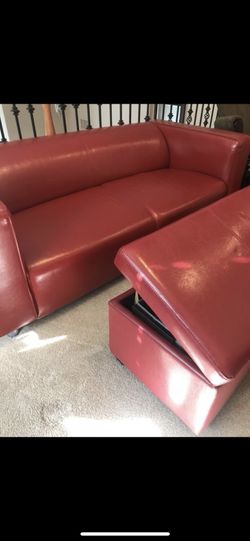 Red LoveSeat/Couch and Ottoman w/Storage $305! IKEA Klippan