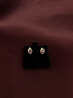 Purple Diamond Earrings