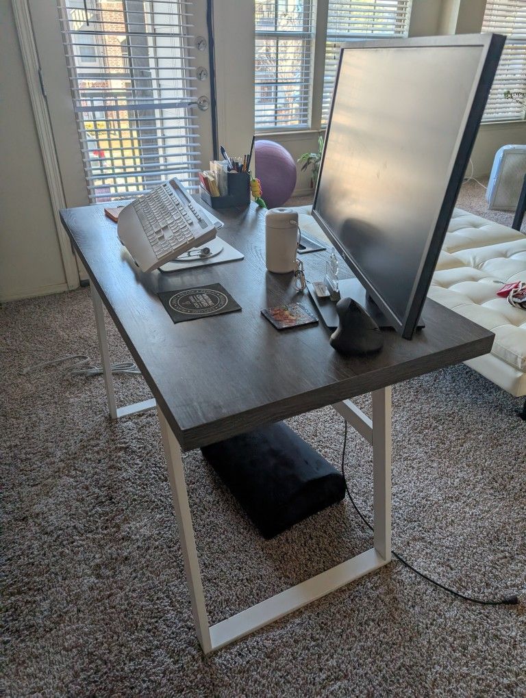 Laminated and metal desk