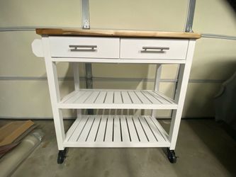 Rustic Island on Wheels with Storage