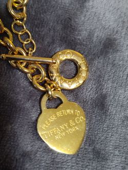 T&CO Vermeil gold covered Heart Bracelet