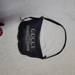 Genuine Gucci Italian Leather Half Moon Hobo Bag