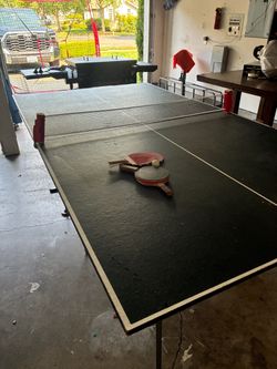 Ping Pong Table with Net and Paddles