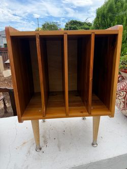 Wood Record Holder Table