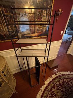 Over the toilet shelves and shoe organizer