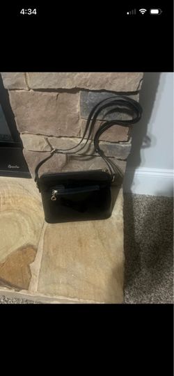 Black Crossbody Bag with Gold Hardware