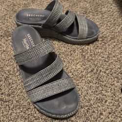 Sketcher Denim Blue Slide 