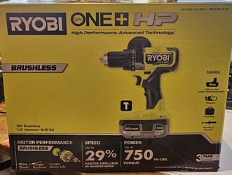 RYOBI ONE+ HP 18v Brushless Cordless 1/2" Hammer Drill Kit