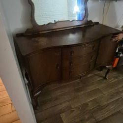 Vintage Dresser And Mirror
