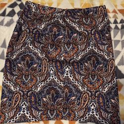 J.Crew The Pencil Skirt Paisley Pattern Size 0