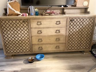 Wood Sideboard Buffet with Drawers and Cabinet Doors