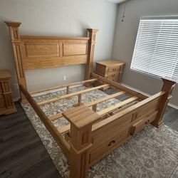King Size Oak wood bedroom set