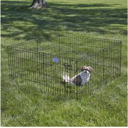 Wire Dog Exercise Pen with Step-Thru Door, Black E-Coat, 24-in39