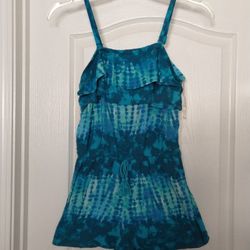 Girls JUSTICE Size 16 Summer Romper Aqua Blue Teal Turquoise