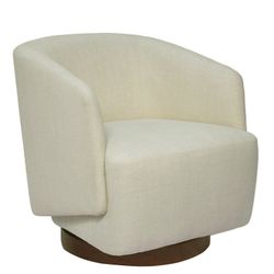 Accent Chair,Modern Swivel Chairs for Living Room and Bedroom Reading with Wood Base,Performance Fabric in Beige  Modern Dimensions: Overall
