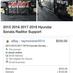 2015 2016 2017 2018 Hyundai Sonata Raditor Support