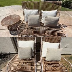 Outdoor loveseat, two chairs and end table ~ 4 pieces