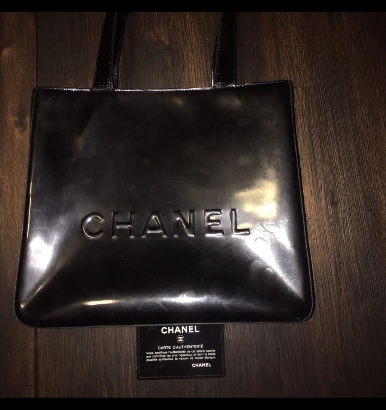 💯Authentic ❤️ CHANEL Black Enamel Shoulder Bag