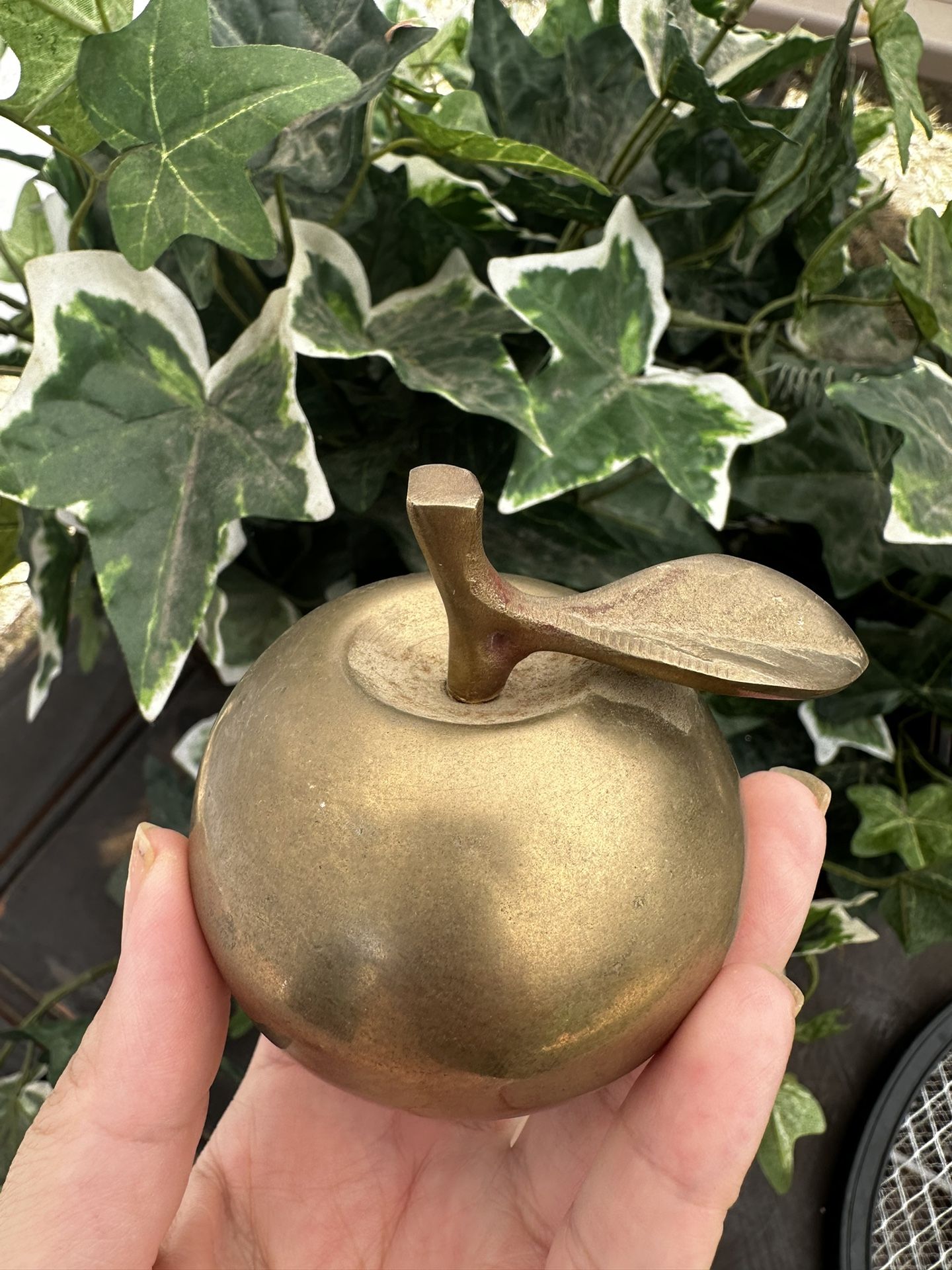 Vintage Medium Solid Brass Apple Bell Teacher Appreciation Gift