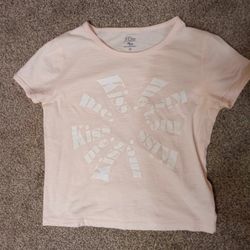 J Crew Small Light Pink T Kiss Me Decal