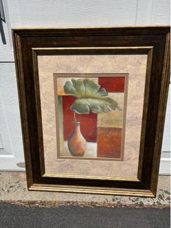 “Leaf in a Vase” Framed Wall Art Picture  27” high by 22” wide