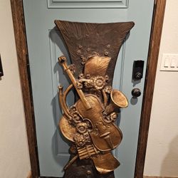 57" MCM Midcentury Sculpture Violin Signed Pezzella